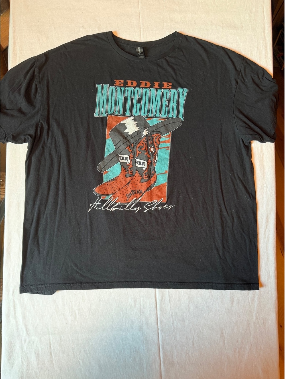 Eddie Montgomery Hillbilly Shoes Graphic T-Shirt Black Cotton Size XL
